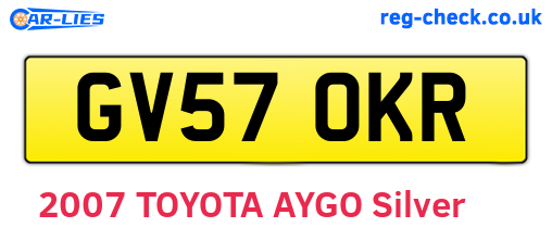 GV57OKR are the vehicle registration plates.