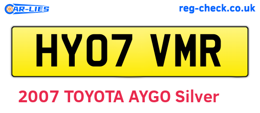 HY07VMR are the vehicle registration plates.