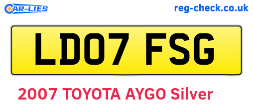 LD07FSG are the vehicle registration plates.