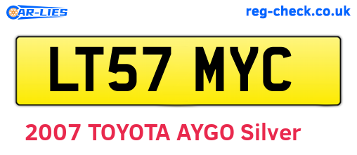 LT57MYC are the vehicle registration plates.