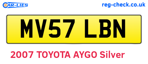 MV57LBN are the vehicle registration plates.