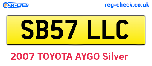 SB57LLC are the vehicle registration plates.