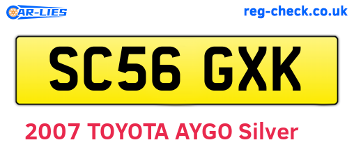 SC56GXK are the vehicle registration plates.