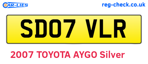 SD07VLR are the vehicle registration plates.
