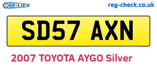 SD57AXN are the vehicle registration plates.