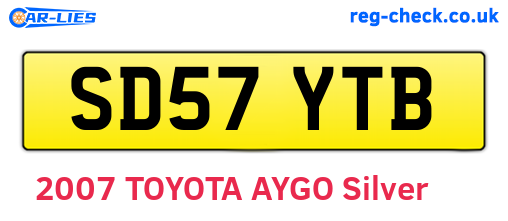 SD57YTB are the vehicle registration plates.