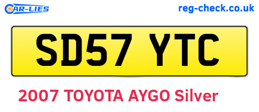 SD57YTC are the vehicle registration plates.