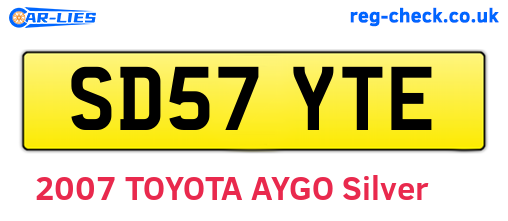 SD57YTE are the vehicle registration plates.