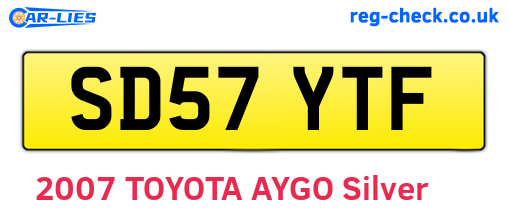 SD57YTF are the vehicle registration plates.