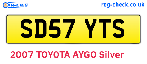 SD57YTS are the vehicle registration plates.