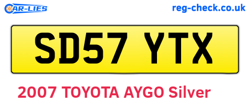 SD57YTX are the vehicle registration plates.