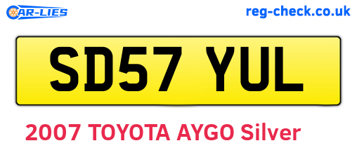 SD57YUL are the vehicle registration plates.