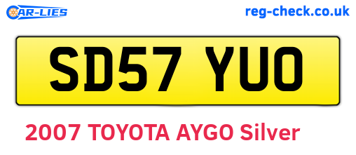 SD57YUO are the vehicle registration plates.