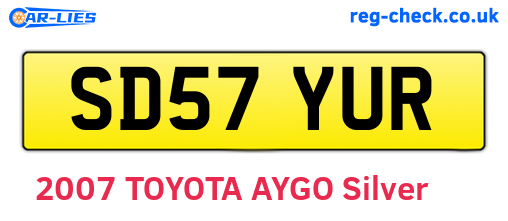 SD57YUR are the vehicle registration plates.