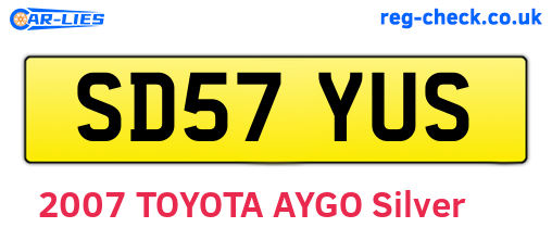 SD57YUS are the vehicle registration plates.