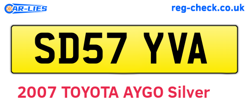 SD57YVA are the vehicle registration plates.
