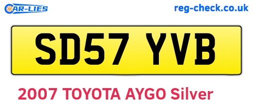 SD57YVB are the vehicle registration plates.