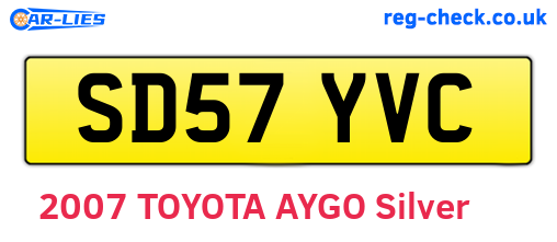 SD57YVC are the vehicle registration plates.