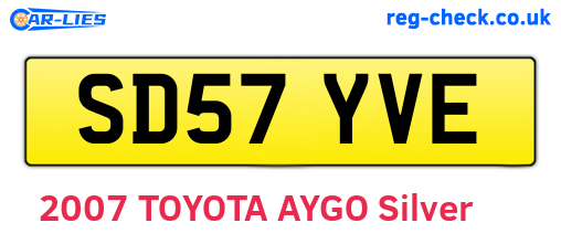 SD57YVE are the vehicle registration plates.