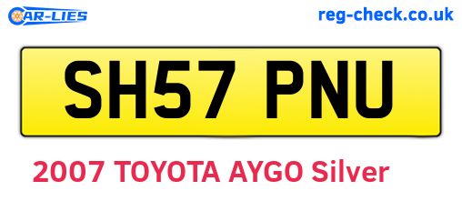 SH57PNU are the vehicle registration plates.