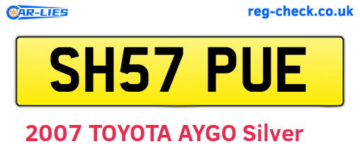 SH57PUE are the vehicle registration plates.