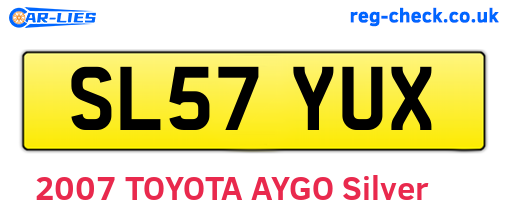 SL57YUX are the vehicle registration plates.