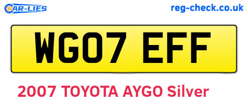 WG07EFF are the vehicle registration plates.