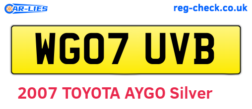 WG07UVB are the vehicle registration plates.