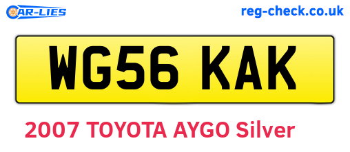 WG56KAK are the vehicle registration plates.