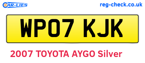 WP07KJK are the vehicle registration plates.