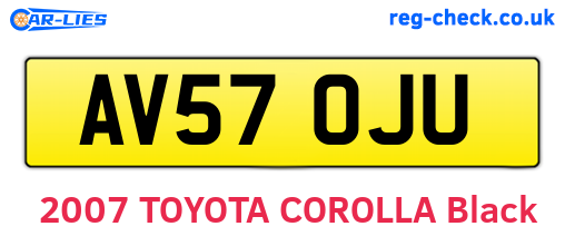 AV57OJU are the vehicle registration plates.
