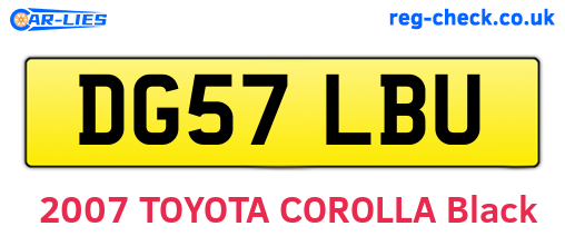 DG57LBU are the vehicle registration plates.