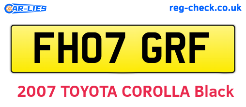 FH07GRF are the vehicle registration plates.