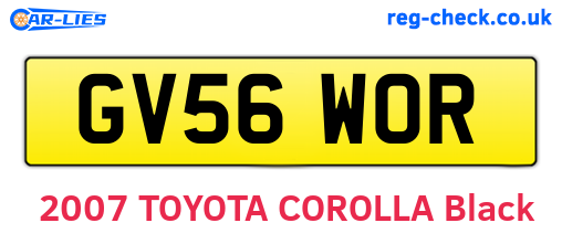 GV56WOR are the vehicle registration plates.