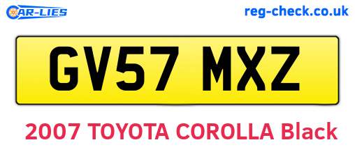 GV57MXZ are the vehicle registration plates.