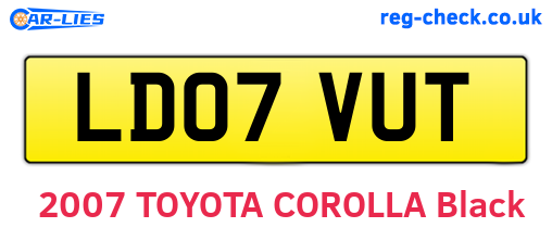 LD07VUT are the vehicle registration plates.