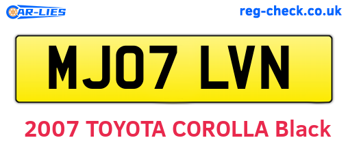 MJ07LVN are the vehicle registration plates.