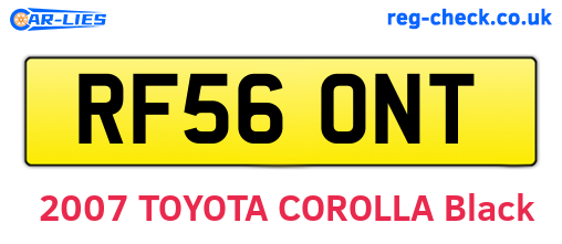 RF56ONT are the vehicle registration plates.