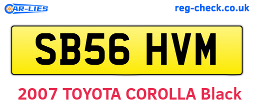 SB56HVM are the vehicle registration plates.