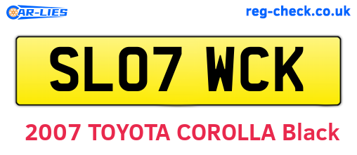 SL07WCK are the vehicle registration plates.