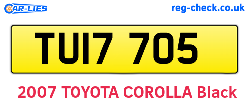 TUI7705 are the vehicle registration plates.