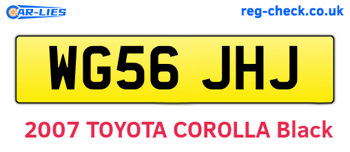 WG56JHJ are the vehicle registration plates.