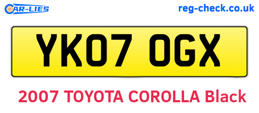 YK07OGX are the vehicle registration plates.