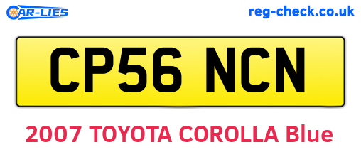 CP56NCN are the vehicle registration plates.
