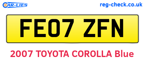 FE07ZFN are the vehicle registration plates.