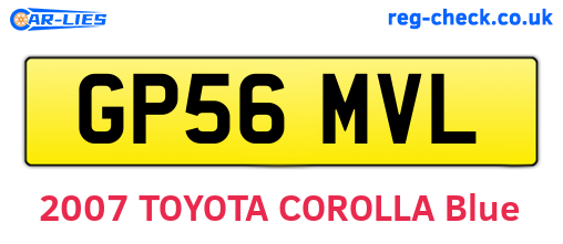 GP56MVL are the vehicle registration plates.