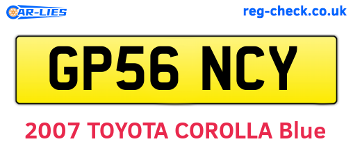 GP56NCY are the vehicle registration plates.