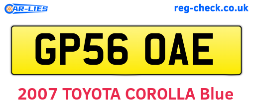 GP56OAE are the vehicle registration plates.