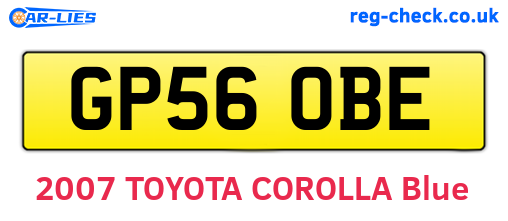 GP56OBE are the vehicle registration plates.
