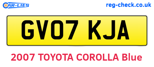 GV07KJA are the vehicle registration plates.